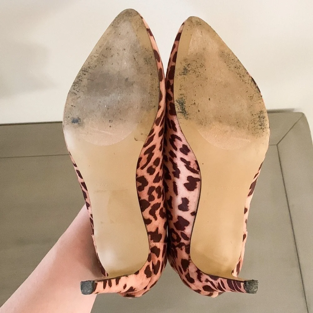 Express Leopard Animal Print Heeled Ankle Booties 8